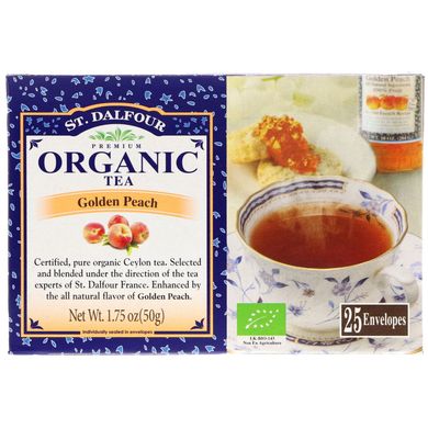 Чай з ароматом золотого персика органічний St. Dalfour (Peach Tea) 25 пакетів 50 г