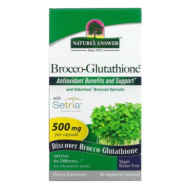 Броккі-глутатіон, Nature's Answer, 500 мг, 60 рослинних капсул