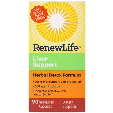 Поддержка печени Renew Life (Liver Support Extra Care Herbal Detox Formula) 90 капсул купить в Киеве и Украине
