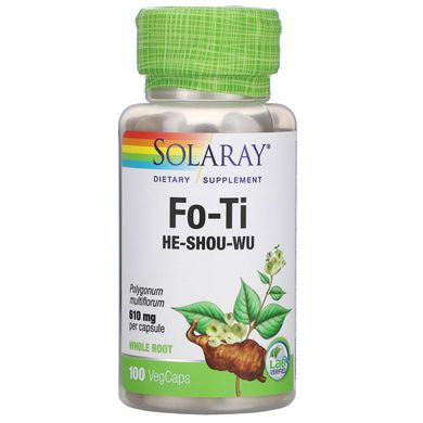 Фо Ті (Он Шоу Ву), Fo-Ti, Solaray, 610 мг, 100 капсул