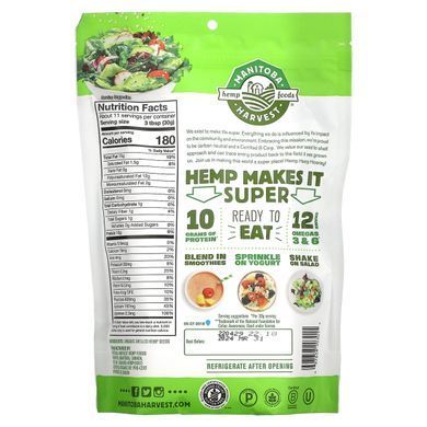 Сырые неочищенные конопляные семена, Hemp Hearts, Manitoba Harvest, 340 г купить в Киеве и Украине