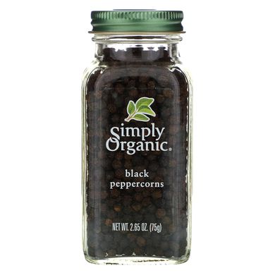Зерна чорного перцю, Simply Organic, 265 унцій (75 г)