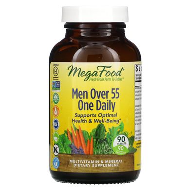 Мультивітаміни для чоловіків 55+ комплекс MegaFood (Men Over 55 Multivitamin and Mineral) 90 таблеток