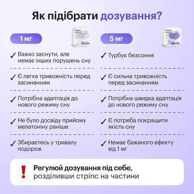 Мелатонін для сну Perla Helsa (Sleeps) 1 мг 30 стріпсів мʼята