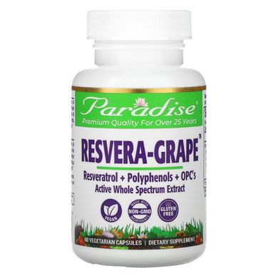 Цілісний виноградний екстракт Paradise Herbs (ResveraGrape) 500 мг 60 капсул