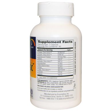 Digest Basic, формула основних ферментів, Enzymedica, 90 капсул