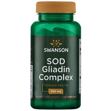 Гліадин комплекс SOD, SOD Gliadin Complex, Swanson, 300 мг 60 капсул