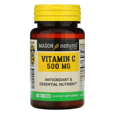 Вітамін C, Mason Natural, 500 мг, 100 таблеток