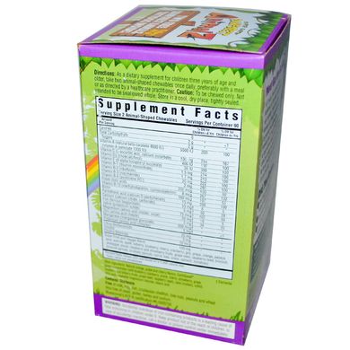 Мультивітаміни для дітей зі смаком фруктів Bluebonnet Nutrition (Rainforest Animalz Multiple) 180 жувальних цукерок