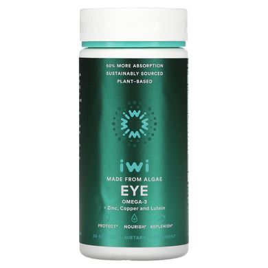 iWi, Eye, Омега-3 + цинк, мідь та лютеїн, 30 м'яких таблеток