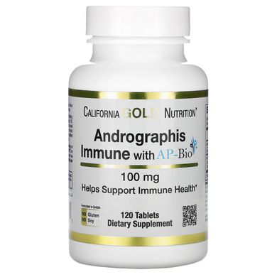 Добавка для зміцнення імунітету на основі андрографісу з екстрактом California Gold Nutrition (AP-Bio) 100 мг 120 таблеток