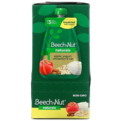 Beech-Nut, Naturals, завтрак с йогуртом, этап 3, яблоко, йогурт, корица и овес, 6 пакетиков по 3,5 унции (99 г) каждый купить в Киеве и Украине