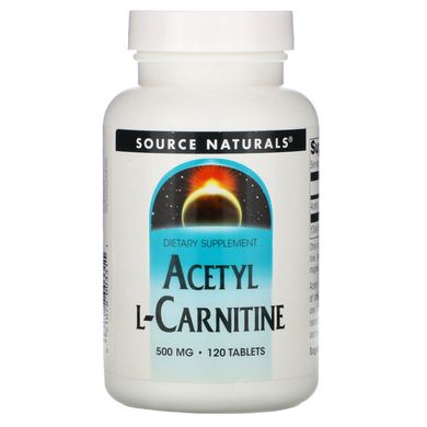Ацетил карнітин Source Naturals (Acetyl L-Carnitine) 500 мг 120 таблеток