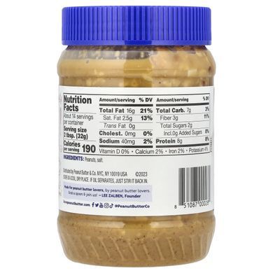 100% natural, crunchy peanut butter according to an old recipe, Peanut Butter & Co., 16 oz. (454 g)