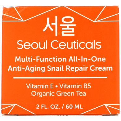 SeoulCeuticals, Багатофункціональний відновлюючий крем, що омолоджує, з равликом, 60 мл (2 рідк. Унції)