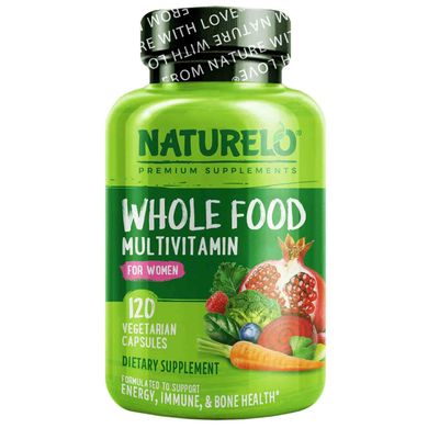 Мультивітаміни для жінок, Whole Food Multivitamin for Women, NATURELO, 120 вегетаріанських капсул