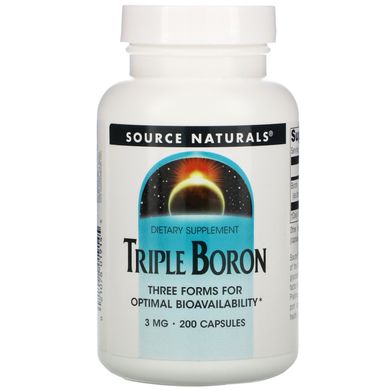 Бор Source Naturals (Triple Boron) 3 мг 200 капсул купить в Киеве и Украине