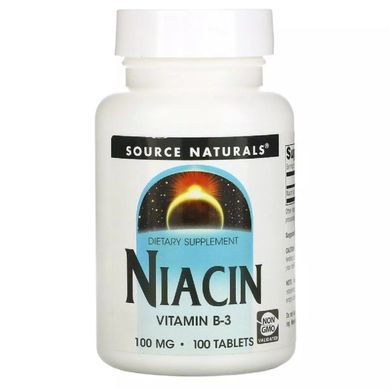 Ниацин Витамин В3 Source Naturals (Niacin) 100 мг 100 таблеток купить в Киеве и Украине