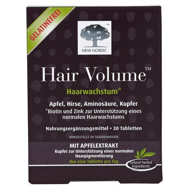 Вітаміни для волосся New Nordic US Inc (Hair Volume with Biopectin Apple Extract) 30 таблеток