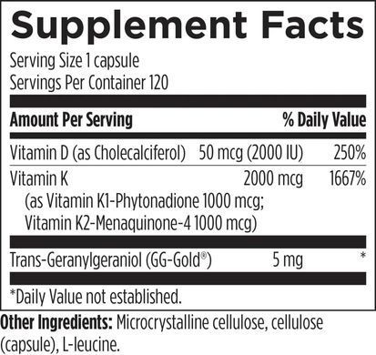 Vitamin D3 with K1/K2 Supports Bone Health and Immune Health Designs for Health (Vitamin D Synergy) 120 kJ
