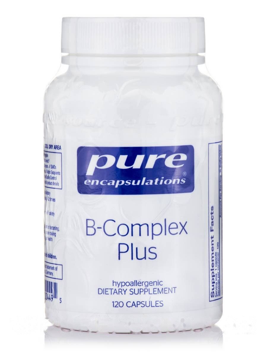 Комплекс витаминов В Pure Encapsulations (B-Complex Plus) 120 капсул ...