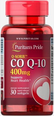 Коэнзим Q-10 Q-SORB ™, Q-SORB™ Co Q-10, Puritan's Pride, 400 мг, 30 капсул купить в Киеве и Украине