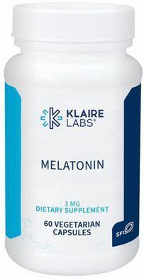 Melatonin Klaire Labs 3 mg 60 vegetarian capsules