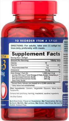 Fish Oil Omega-3 Puritans Pride (Omega-3 Fish Oil) 1200 mg 90 capsules