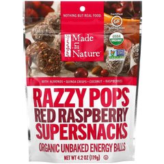 Made in Nature, Razzy Pops, суперснеки с красной малиной, 4,2 унции (119 г) купить в Киеве и Украине