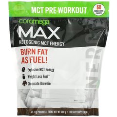 Coromega, Max Ketogenic MCT Energy, шоколадний брауні, 60 пакетиків на одну порцію (10 г) кожен