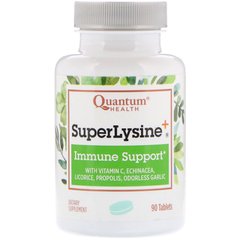Super Lysine + Immune System, супер лізин + підтримка імунітету, Quantum Health, 90 таблеток