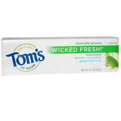 Wicked Fresh!, фторсодержащая зубная паста, морозная мята, Tom's of Maine, 4.7 унций (133г) купить в Киеве и Украине