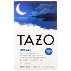 Трав'яний чай, Dream, Herbal Tea, Tazo Teas, 20 чайних пакетиків, 40 г