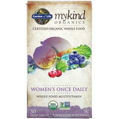 Garden of Life, MyKind Organics, мультивітаміни для жінок один раз на день, 30 веганських пігулок