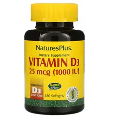 Вітамін D3 Nature's Plus (Vitamin D3) 1000 МО 180 гелевих капсул