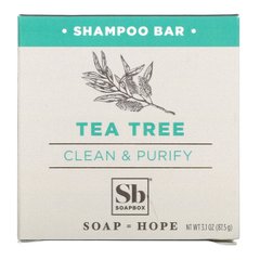 Soapbox, Шампунь-батончик с чайным деревом, Clean & Purify, 3,1 унции (87,5 г) купить в Киеве и Украине