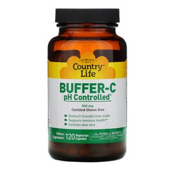 Буферізованний вітамін C, з контролем pH, Country Life, 500 мг, 120 капсул на рослинній основі