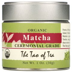 Органічний матча, церемоніальний сорт, Organic Matcha, Ceremonial Grade, The Tao of Tea, 30 г