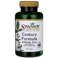Мультивітаміни без заліза, Century Formula Multivitamin without Iron, Swanson, 130 таблеток