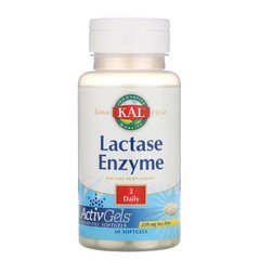 Фермент лактази, Lactase Enzyme, KAL, 250 мг, 60 мягких капсул купить в Киеве и Украине