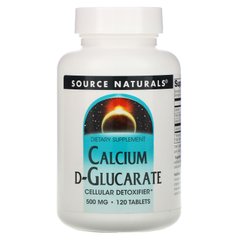 Кальций с Д-глюкаратом, Calcium D-Glucarate, Source Naturals, 500 мг, 120 таблеток купить в Киеве и Украине