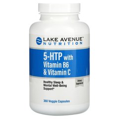 5-HTP з вітаміном B6 і вітаміном C, 5-HTP with Vitamin B6,Vitamin C, Lake Avenue Nutrition, 360 вегетаріанських капсул