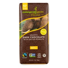 Smooth Dark Chocolate with Salted Peanuts, Endangered Species Chocolate, 3 oz (85 g) купить в Киеве и Украине