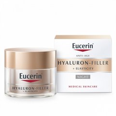 Крем нічний антивіковий для обличчя, Hyaluron-Filler Cream + Elastity Night Anti-Aging for Face, Eucerin, 50 мл