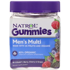 Мультивітаміни для чоловіків Natrol (Men's Multi) 90 жувальних таблеток зі смаком ягід
