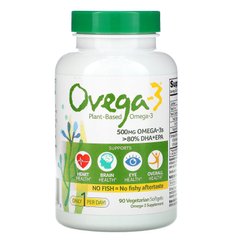 Омега 3 на рослинній основі Ovega-3 (Vegan Omega-3 DHA + EPA) 90 м'яких вегетаріанських капсул