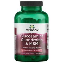 Глюкозамін хондроїтин і МСМ, Glucosamine Chondroitin,MSM - Higher Strength, Swanson, 120 таблеток