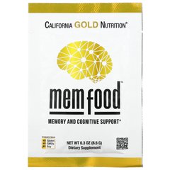 Вітаміни для підтримки пам'яті та когнітивних функцій індивідуальне пакування California Gold Nutrition (MEM Food Memory and Cognitive Support) 85 г