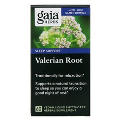 Корень валерианы Gaia Herbs (Valerian Root) 450 мг 60 капсул купить в Киеве и Украине