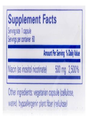 Ніацитол Pure Encapsulations (Niacitol No-Flush Niacin) 500 мг 60 капсул